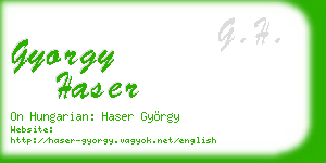 gyorgy haser business card